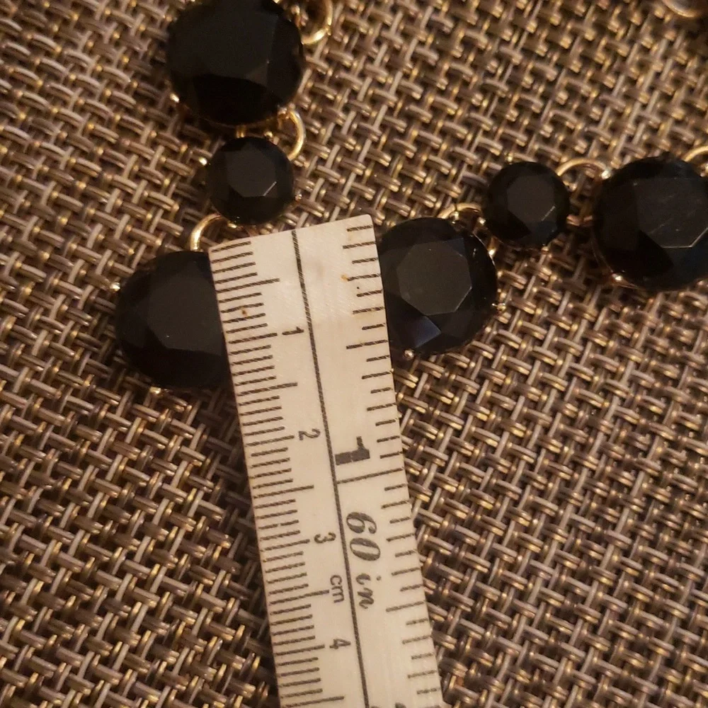 Gold & Black Stones Collar Necklace